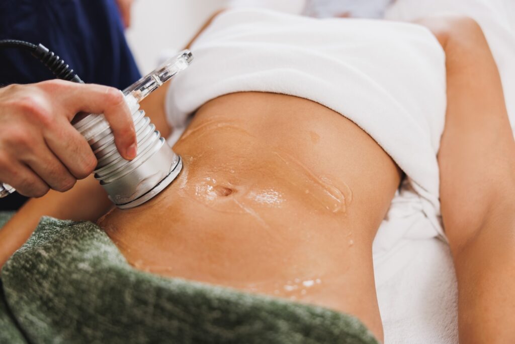 Woman at Spa 29 receiving a treatment for body sculpting near St. Simons Island, GA.
